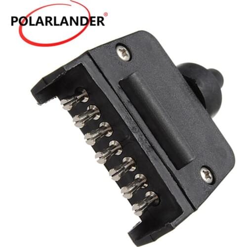 Replacement Trailer Socket TIROL Black 7-Pin Flat Trailer Plug Trailer Light Connector Male Trailer Adapter