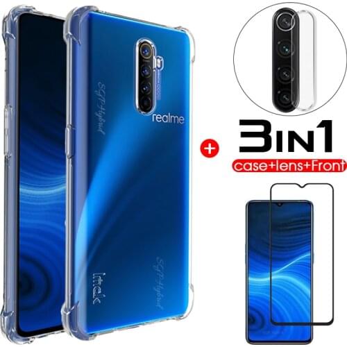 3in1 screen protector glass + clear Airbag Anti-fall phone case for oppo OPPO Realme realme xt XT x2 X2 5 pro camera lens glass
