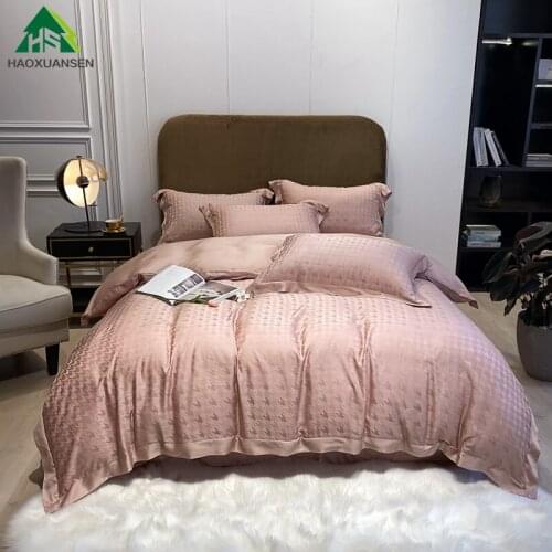 Houndstoot pattern jacquard design Tencel 500 Thread Count Fabric Quilt Cover Thin Quilt Summer Comforter Adult Double Bed Cover