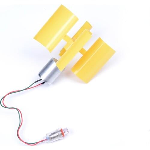1*motor+1*wind Generator Blade + 5MM Vertical Shaft Miniature Wind Turbine