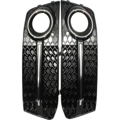 1Pair Car Front Bumper Grill ABS Grille For Audi A4L B8 S4 2008-2012 Light Protector