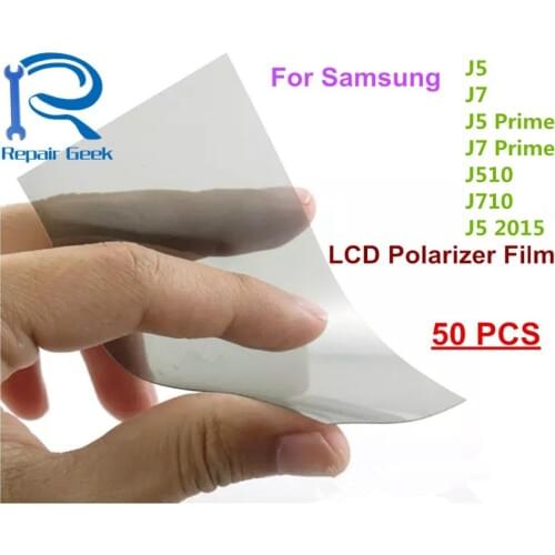 100pcs/Lot LCD Polarize Anti Static Polarizer Polarized Film For Samsung J5 J7 Prime J510 J710 2015 Polarization Light Polaroide