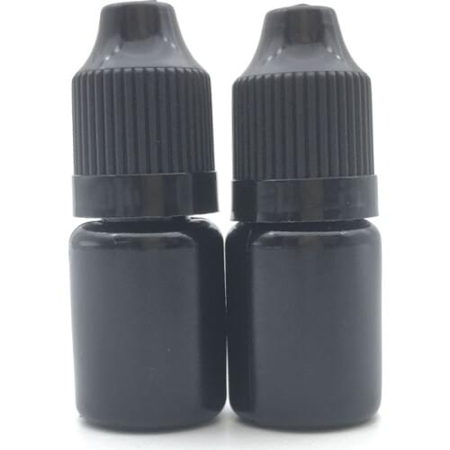 1000pcs Empty 5ml Black Soft PE Plastic Dropper Bottle With Childproof Cap E Liquid Needle Vial