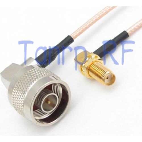 2PCS 20CM Pigtail coaxial jumper cable RG316 extension cable 8INCH N male to SMA female double right angle RF adapter connector