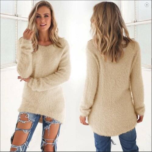 2018 Fashion Sexy Ladies Sweater Coat Long Sleeve Soft Smooth Warm woollen sweater