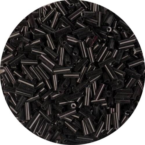 2x6mm 500pcs black Czech glass two-hole long tube crystal beads, Austrian seed gasket beads for DIY bracelet jewelry making