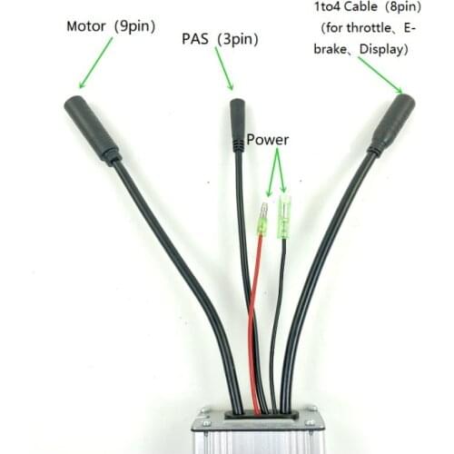 36/48V 15A para 250 W/350 W motor conector impermeable enchufe bicicleta eléctrica controlador KT Kung Teng