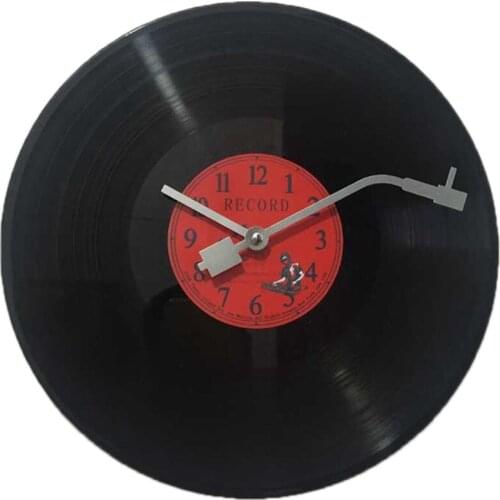 Promotion! European Retro Nostalgic Ultra-Quiet Clock Vinyl Record Personality Wall Clock Cafe Bar Decorative Wall Clock