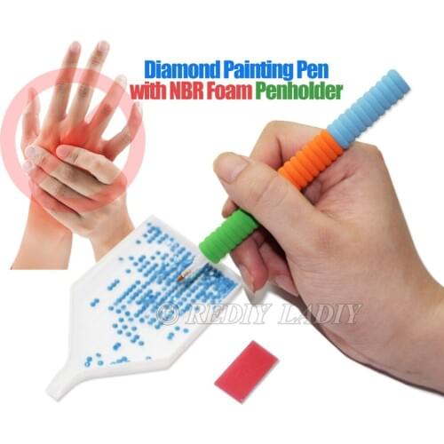 Diamond Painting Pen with NBR Foam Holder Diamond Mosaic Comfortable to Grip Useful Tool Avoid Hand Pain For Diamond Embroidery