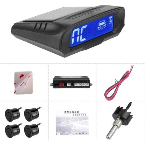 Car Wireless Solar Power LCD Car Parking Sensor Kit Automovil Reversing Backup Radar Detector Assistance System With 4 Sensors