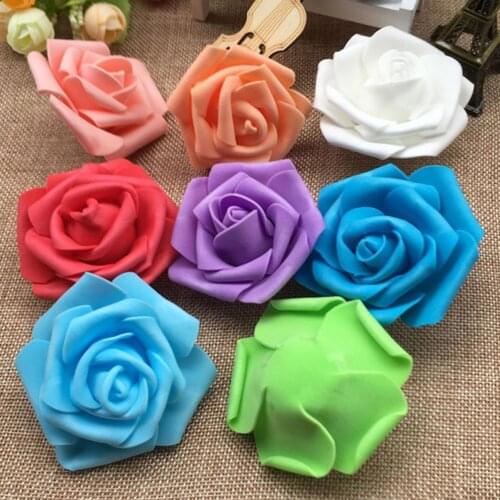 25/50/100Pcs Artificial PE Foam Rose Flowers Head DIY Wedding Home Room Decor