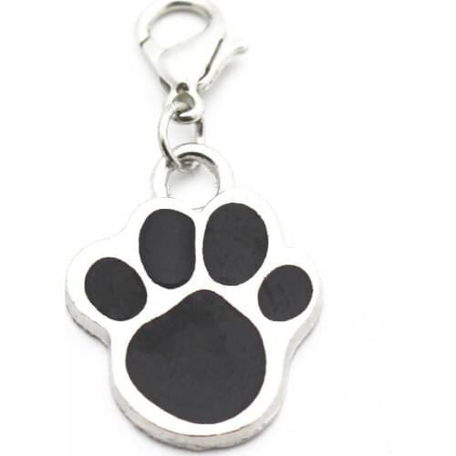 Hot Sale 20pcs/lot Metal Enamel Dog Cat Paw Dangle Charms Lobster Clasp Charms Fit DIY Bracelet Necklace Hanging Charms Jewelry