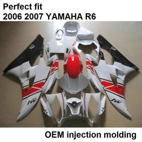 Top Selling Fairing Kit For YAMAHA Injection Molded YZF R6 06 07 White Black Red Motorcycle Fairings Set R6 2006 2007 HZ26