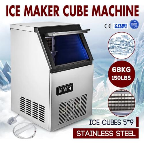 Stainless Steel Commercial Undercounter 150LBs Ice Making Machine Air Cooled Cube safe and environmental friendly