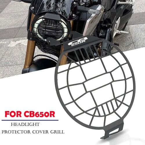 Motorcycle Retro Metal Grid Front Headlight head Lamp guard Cafe Racer For HONDA CB650R CB650 CB 650 R 650R 2018 2019 2020 2021