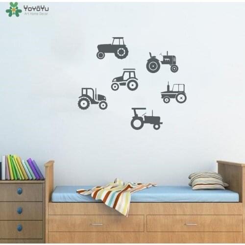 YOYOYU Wall Decal Tractors Set Wall Stickers Vinyl Mural For Kids Room Boys Bedroom Home Art Decoration Wall Art Poster QQ188
