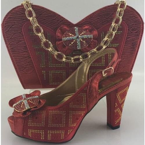 New Italian Shoes with Matching Bag for Wedding Italy Italian Shoe and Bag Set for Party In Women high Heel Ladies Shoes ME6601