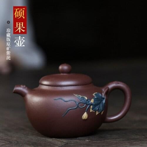 Flower wholesale yixing teapot masters all hand hand-painted recommended fruit purple clay teapot tea shop agent