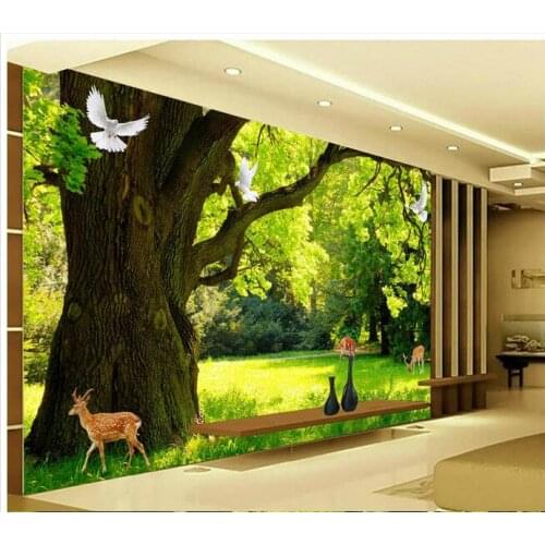 Custom High-end mural 3d photo wallpaper 3d murals wallpaper High definition modern simple forest scenery 3D TV background wall