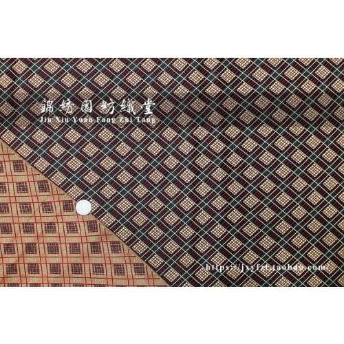 Grid emulation silk brocade fabric 90 cm width