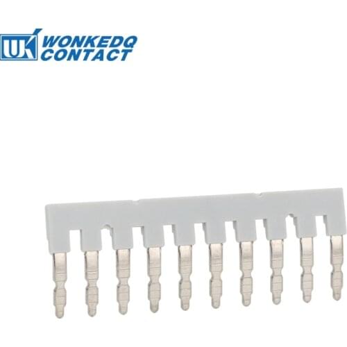 10Pcs EB10-6 Insertion Bridge For Din Rail Terminal Block UK2.5B UKK/UKKB-5 UDK4 DIKD1.5 UK Type Wire Connector EB 10-6 Jumpers