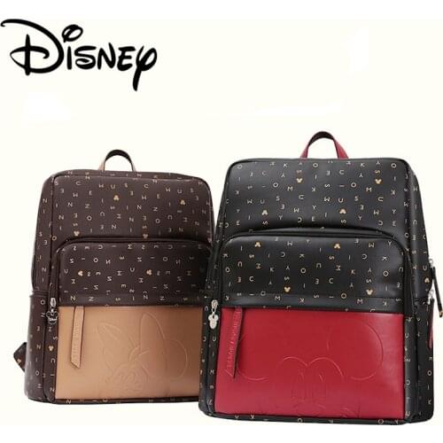 Disney Minnie Mickey Letter Luxury Diaper Bag Bottle Feeding Travel Nappy Bag Backpack Baby Bags For Mom Storage Bag Waterproof