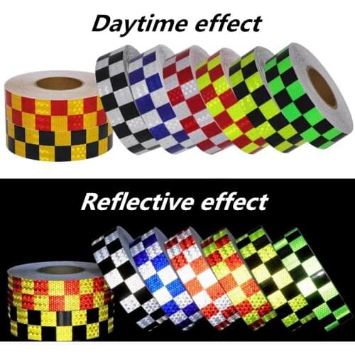 3m*5cm Car Arrow Lattice Reflective Tape Decoration Strips Safety Mark Warning Reflectante Stickers For Car Exterior Accessories