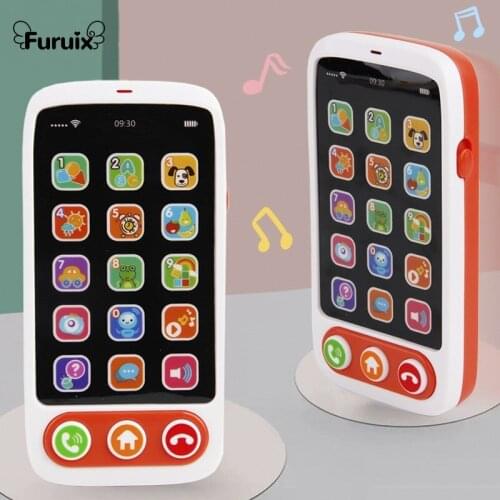 Touch Screen Emulation Music Phone Baby Mobile Phone Toy English Machine with Light Musical Baby Phone Children Educational Toys