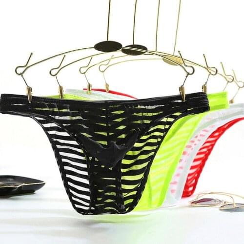 Men Briefs Low-rise Bulge Pouch Thong T-back G-string Bikini Underwear Underpants Sexy New Hot Sale