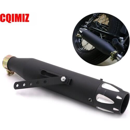 Universal Black 38MM-45MM Vintage Classic Motorcycle Muffler Exhaust Pipe For Harley XL883 1200 Honda CG EN125