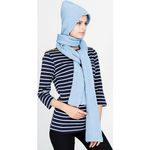 Mingjiebihuo Autumn and winter new Korean solid color fringed wild scarf knitted wool warm decorative scarf female hooded scarf