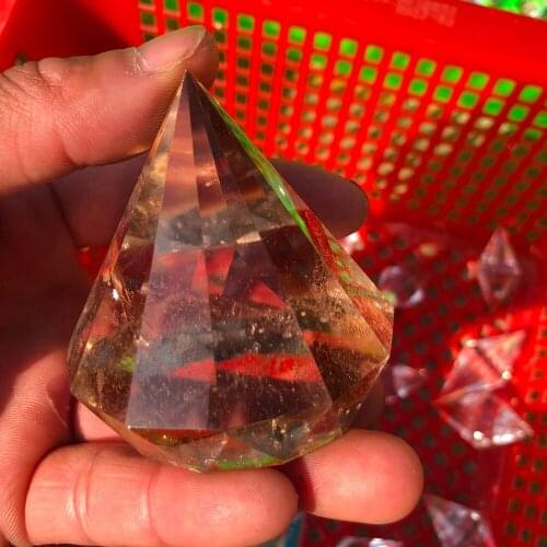 1pcs Natural topaz faceted single-end Vogel inspired crystal stick