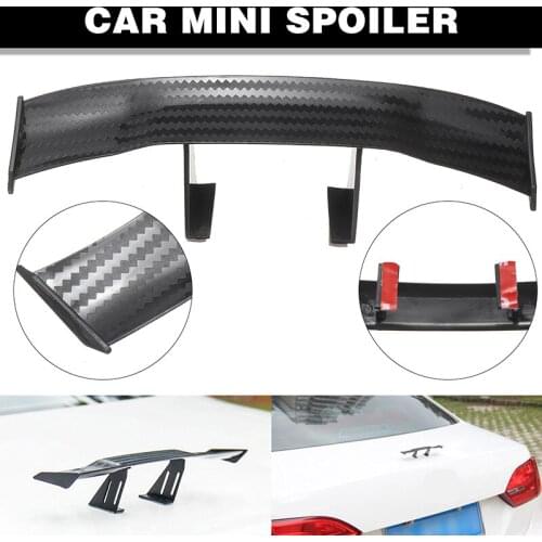 1pc Car Styling Tail Wing Decoration Model Carbon Fiber Twill Look Tiny Mini Racing Rear Small Wing Spoiler Decoration Parts
