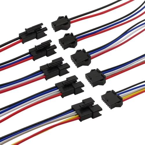 10Pcs/5Pairs 20cm Long JST SM 3Pins Plug Male and Female Socket Wire Connector Pigtail Cable Plug LED Strips Lamp Driver Adapter