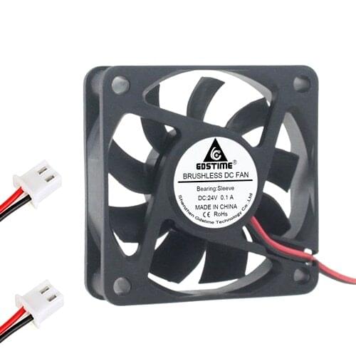 10Pcs Black 5V/12V/24V 60*60*15mm 6015 Sleeve Bearing Brushless DC Motor Fan With Wires And XH2.54 Header