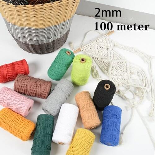 100% Cotton Twisted Cord Rope Crafts Macrame Artisan String 20colors Can Be Choosen DIY Home Wedding Decoration Accessory
