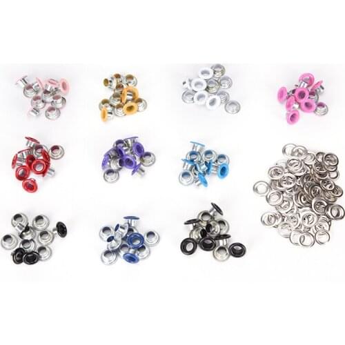 100pcs 3mm 4mm 4.5mm Metal eyelets For Scrapbooking DIY embelishment garment clothes eyelets Scrapbook Eyelet Random Mixed Color