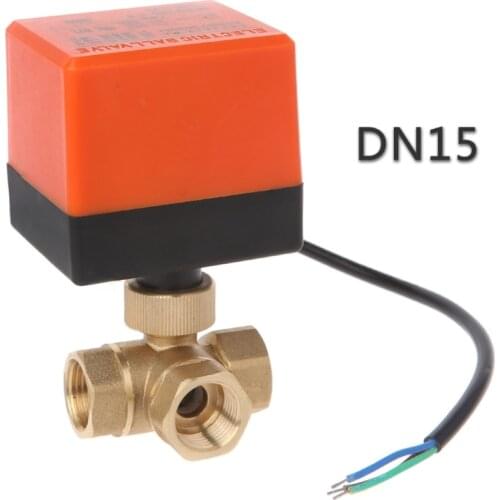 2020 New 3 way motorized ball valve electric Three line two way control AC 220 DN15/20/25