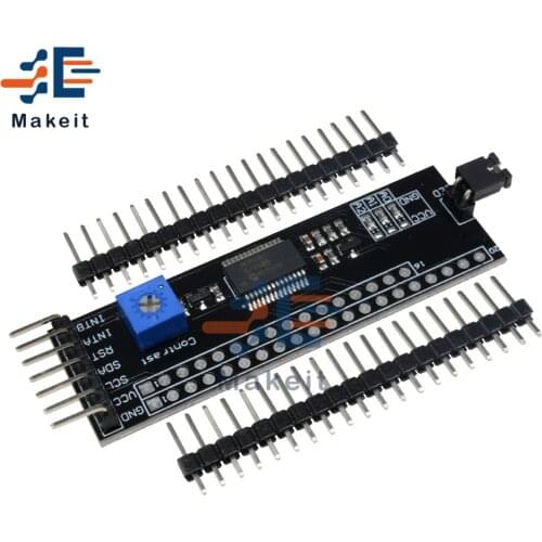 5V 1602/2004/12864 LCD Driver Module I2C II Serial Interface Adapter Board Adjustable MCP23017 Expander Module for Arduino