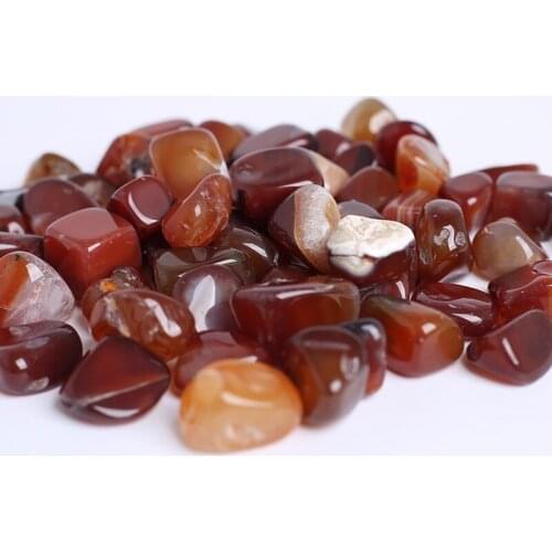 500g Natural crystal gravel red agate crushed tumbled stone