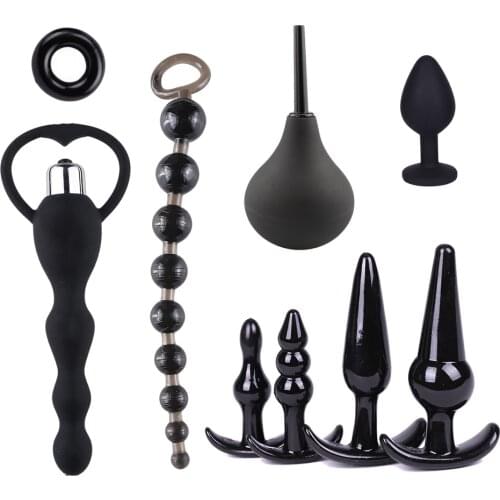 9Pcs Erotic Accessories of Silicone Anal Beads Vibrator Butt Plug for Men Women Bdsm Bondage Slave Adults Games Sex Toys