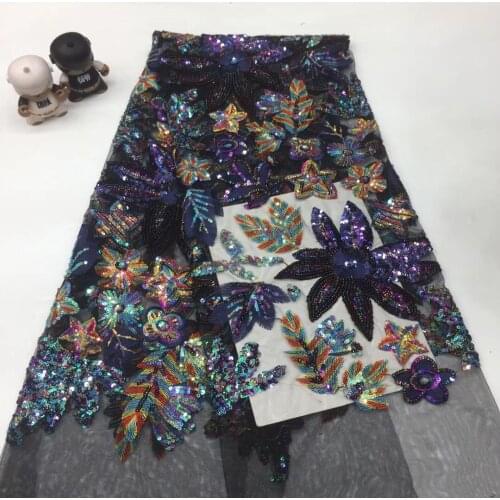 African French Mesh Sequined Lace Fabric 2021 Wedding Dress Of High Quality Embroidered Nigerian Lace Fabric XX3697