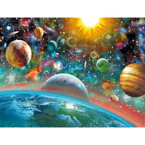 Full square/round 5D DIY diamond painting customizable Planet Embroidery Pattern Cross stitch kits mosaic wall stickers