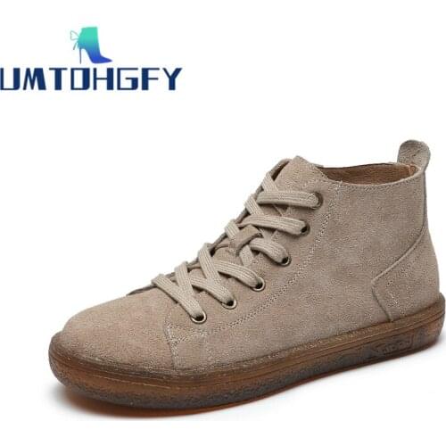 Ankle Boots Suede Leather Women Shoes Soft Flat Platform Short Booties Casual Daily Genudl Leather Female Autumn Winter Boots