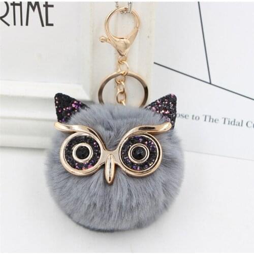 Big Eyes Animal Owl Doll key chain Girls Gifts Fur Keychain Pendant Accessories for Car Bags jewelry