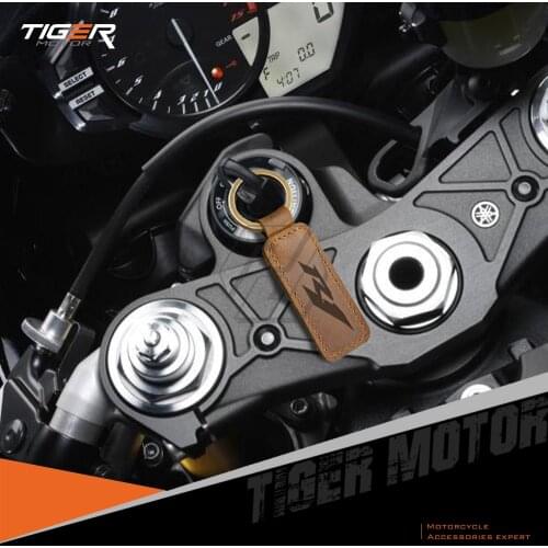 For Yamaha YZF R1 Motorcycle Keychain Cowhide Key Ring