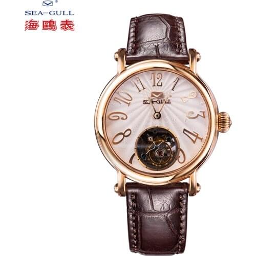 Seagull Mens Watch Tourbillon Manual Mechanical Watch Hollow Mechanical Watch ST8002ZG Tourbillon Series