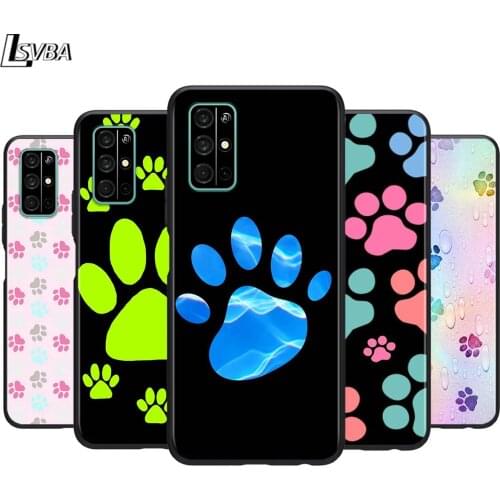 Dog foot Paw for Huawei Honor 30 20S 20 10i 9S 9A 9C 9X 8X 10 9 Lite 8A 7C 7A Pro Phone Case Black Cover