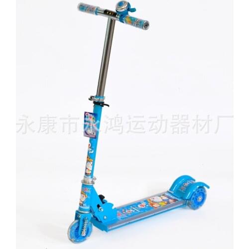 For Children High quality Adjustable height Kick Scooters Folding Foot Scooters with Flash PVC wheels & LED