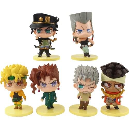 8cm 6pcs/Lot JoJo’s Bizarre Adventure Jonathan Joseph Kujo Jotaro Collection PVC Action Figure Toy Model Doll Children Gifts